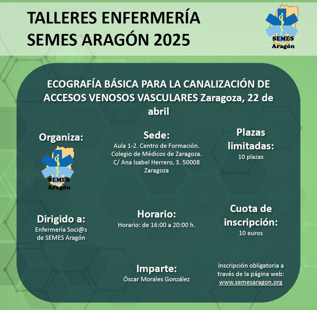 📣📣📣TALLERES DE ENFERMERIA SEMES ARAGON   

𝙀𝙘𝙤𝙜𝙧𝙖𝙛𝙞́𝙖 𝙗𝙖́𝙨𝙞𝙘𝙖 𝙥𝙖𝙧𝙖 𝙡𝙖 𝙘𝙖𝙣𝙖𝙡𝙞𝙯𝙖𝙘𝙞𝙤́𝙣 𝙙𝙚 𝙖𝙘𝙘𝙚𝙨𝙤𝙨 𝙫𝙚𝙣𝙤𝙨𝙤𝙨 𝙫𝙖𝙨𝙘𝙪𝙡𝙖𝙧𝙚𝙨

📍Zaragoza, 22 de Abril.

+info e inscripciones: goo.su/cKlfiI