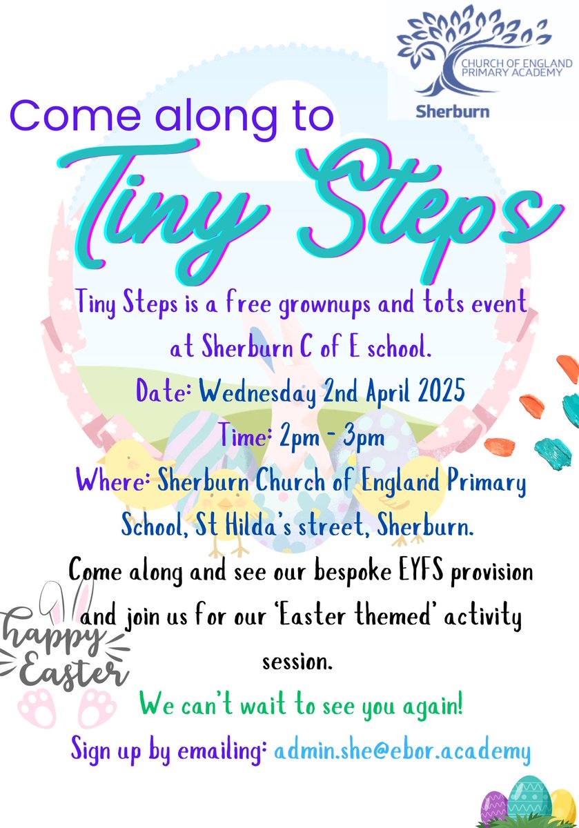 Come along to this super event and enjoy getting to know our adults and see our bespoke EYFS provision. We can't wait to see you all!