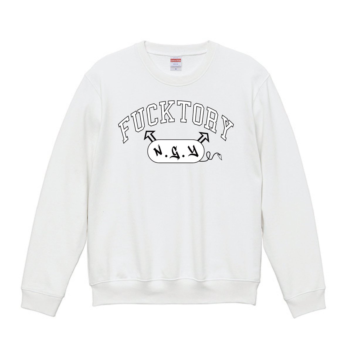 Fucktory_com's tweet photo. 😈NEW ITEM😈

<Fucktory College Sweat>

￥6000（＋送料）

ONLINE ՏᕼOP ⤵︎
https://t.co/gvBt2qO19z

 #Fucktory #Fxxktory #old #古着 #オリジナルブランド #オーバーサイズ #ストリート #復活 https://t.co/n1nXjZ2M0e