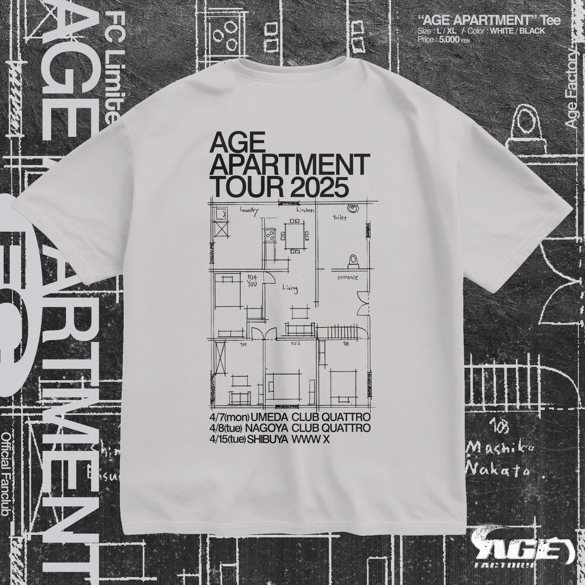 AgeFactory_'s tweet photo. FC:AGE APARTMENT Tour 
-Limited Goods

“AGE APARTMENT” Tee
SIZE L/XL
COLOR WHITE/BLACK
PRICE ¥5,000

LOGO Sox
SIZE FREE
COLOR BLACK
PRICE ¥2,500

#AgeFactory https://t.co/3eS7n7M6QS