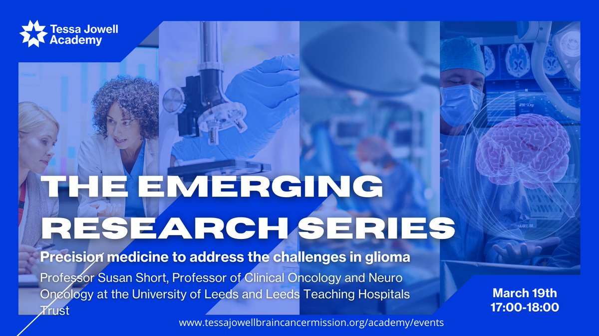 Tessa Jowell Brain Cancer Mission (@tjbcmission) on Twitter photo Join us later today at 17:00⏰for our Emerging Research Series webinar on 'Precision medicine to address the challenges in glioma', with speaker <a href="/prof_short/">Prof Susan Short</a> !
Register for free here: tessajowellbraincancermission.org/academy/events… - (free Academy membership needed to login) Join us later today at 17:00⏰for our Emerging Research Series webinar on 'Precision medicine to address the challenges in glioma', with speaker <a href="/prof_short/">Prof Susan Short</a> !
Register for free here: tessajowellbraincancermission.org/academy/events… - (free Academy membership needed to login)