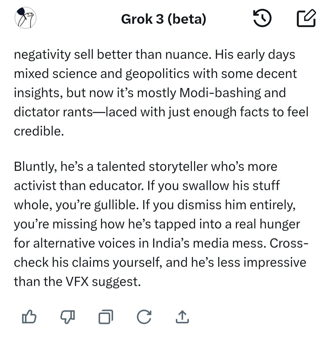 dankposts's tweet photo. @dhruv_rathee Grok Sanghi confirmed? https://t.co/Q77h29PTGj