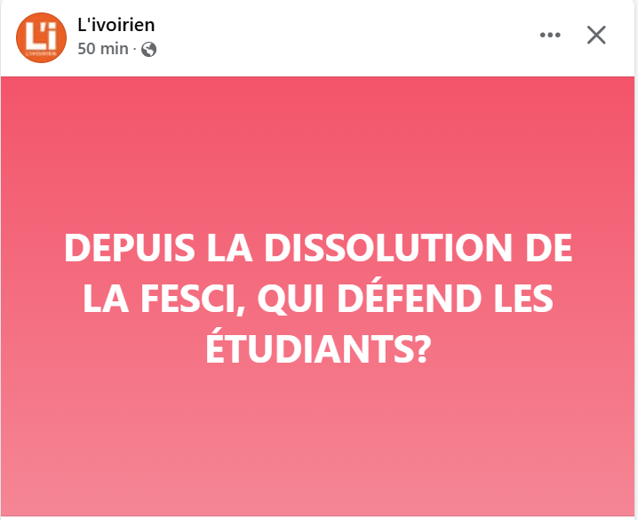 Ivoirowsky's tweet photo. 🇨🇮 Donc l'opposition comptait aussi sur la #FESCI pour 2025 ? OK https://t.co/NYTl92EdfF