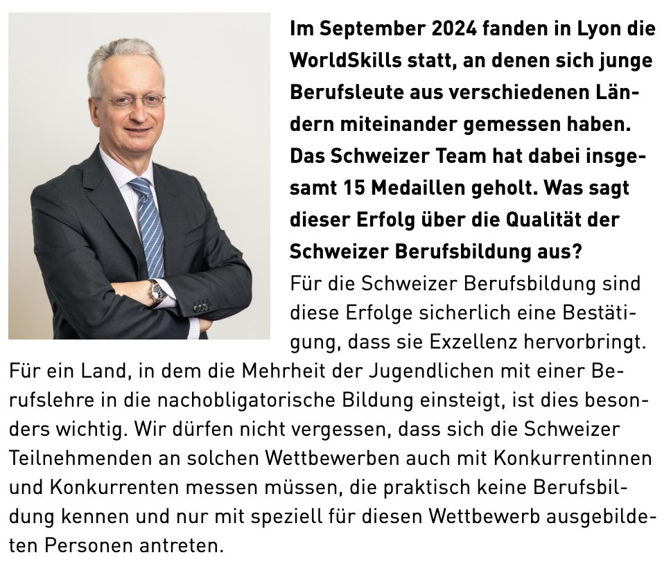 WorldSkills Medaillen bestätigen Exzellenz Schweizer Berufsbildung📢

Leading House Co-Direktor, Stefan Wolter, sprach mit <a href="/_Berufsbildung/">Berufsbildung</a>  über den Wandel der Berufsbildung in der Schweiz.
