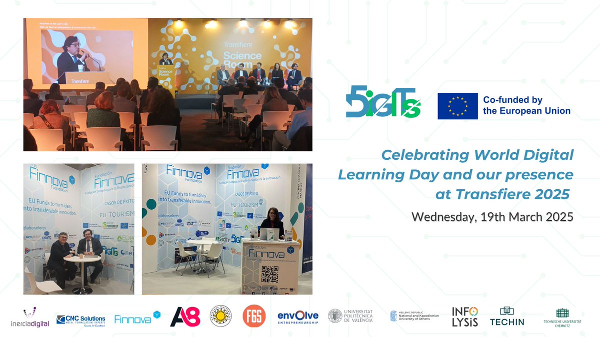 5gDigits's tweet image. 🎉 Today, we celebrate #WorldDigitalLearningDay!

📡📚 #5G is set to transform education, making it more accessible and dynamic. 5G-DiGITs, funded by #ErasmusPlus, empowers students &amp;amp; professionals with the digital skills needed for this new era.