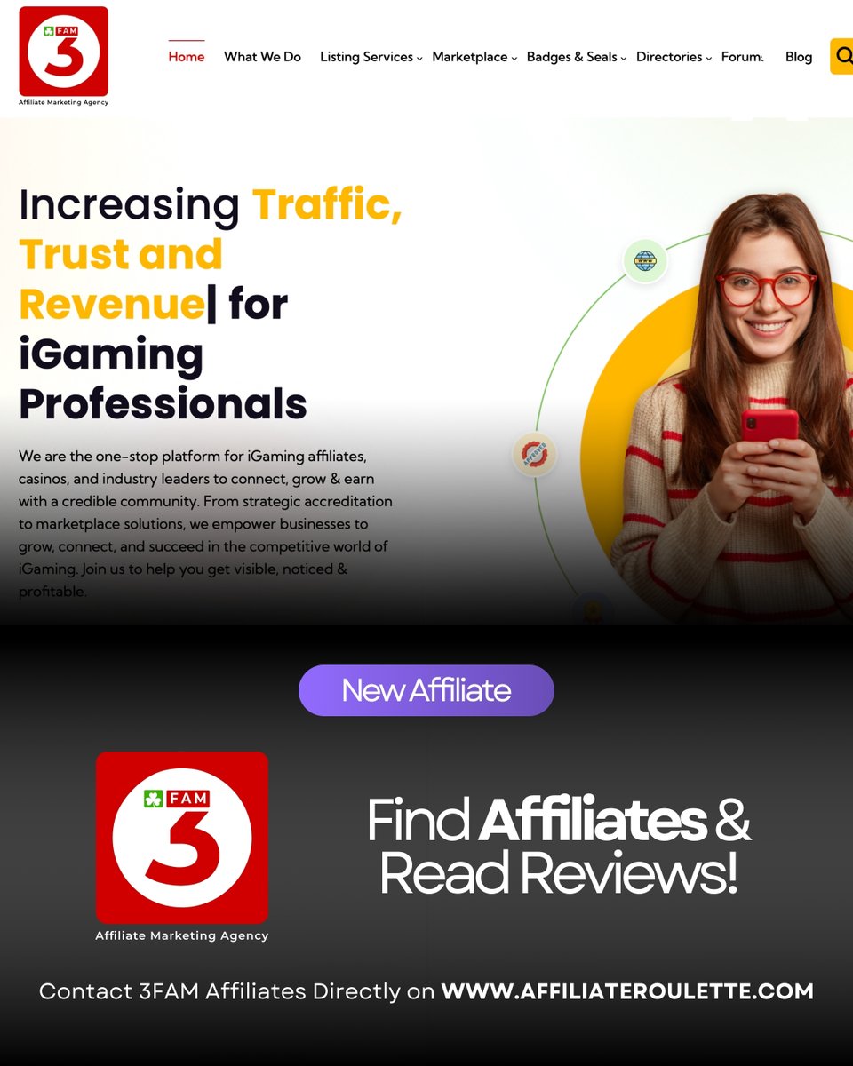 3FAM Joins Affiliate Roulette!

We’re excited to announce that 3FAM has joined the Affiliate Roulette network.

By joining Affiliate Roulette, 3FAM enhances its visibility, making it easier for operators to connect with them based on real results and verified feedback.