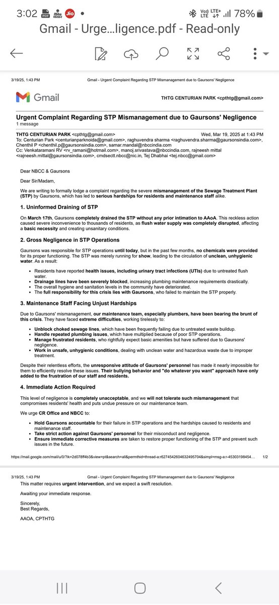 This is the way Supreme Court <a href="/indSupremeCourt/">Supreme Court of India</a> supervised project are treated by Gaurson the contractors who has done this damage. It is the lacunae of <a href="/OfficialNBCC/">NBCC (India) Limited</a> the NBCC officials at the lower level who had allowed this contractors to act such arrogant way. I hope Court