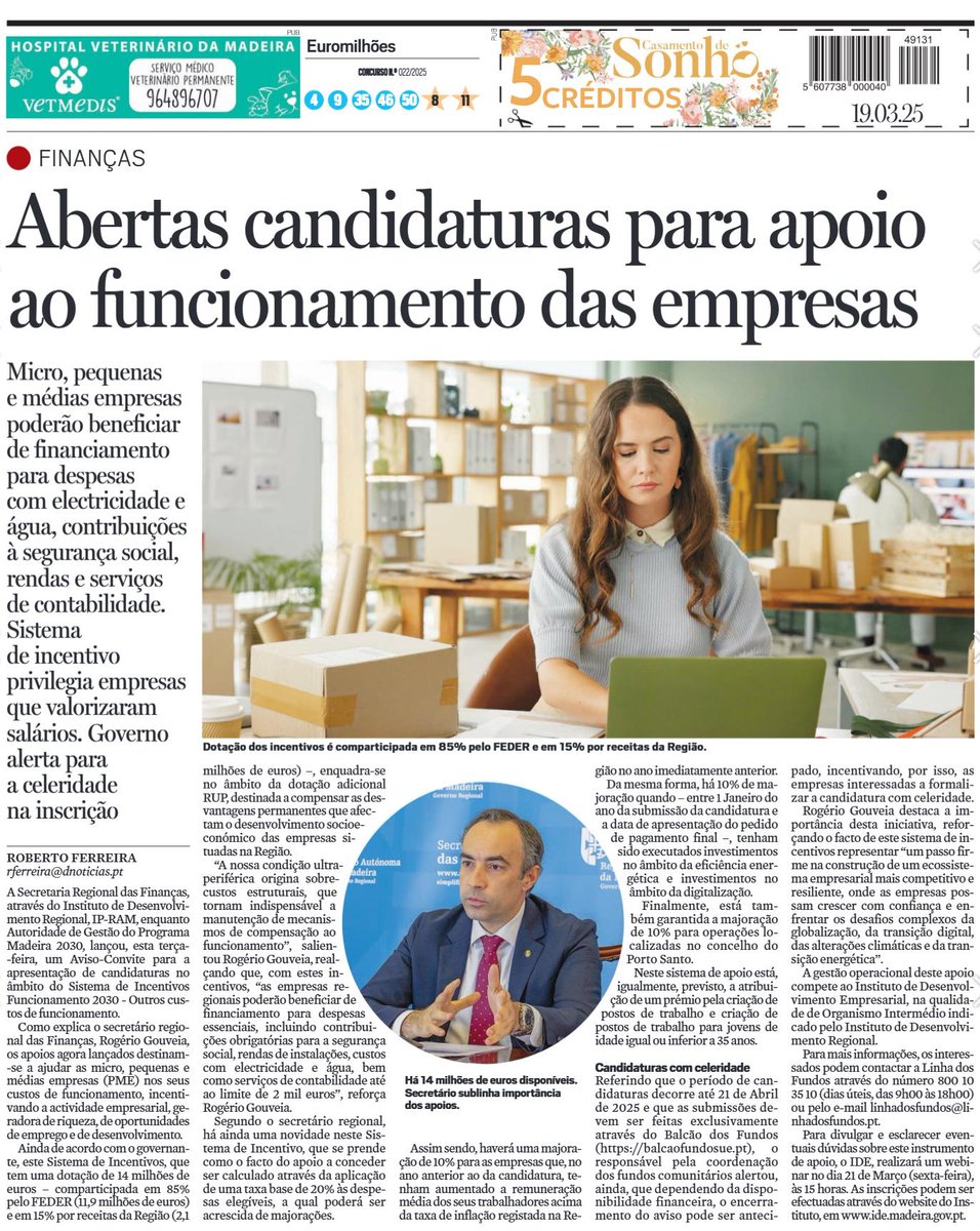📢 Candidaturas Abertas ao SI Funcionamento 2030 📢

❓ Tem dúvidas? Participe no webinar promovido pelo IDE, IP-RAM, na sexta-feira, 21 de março, às 15h 💻📅.

🔗 Para mais informações, consulte: ide.madeira.gov.pt