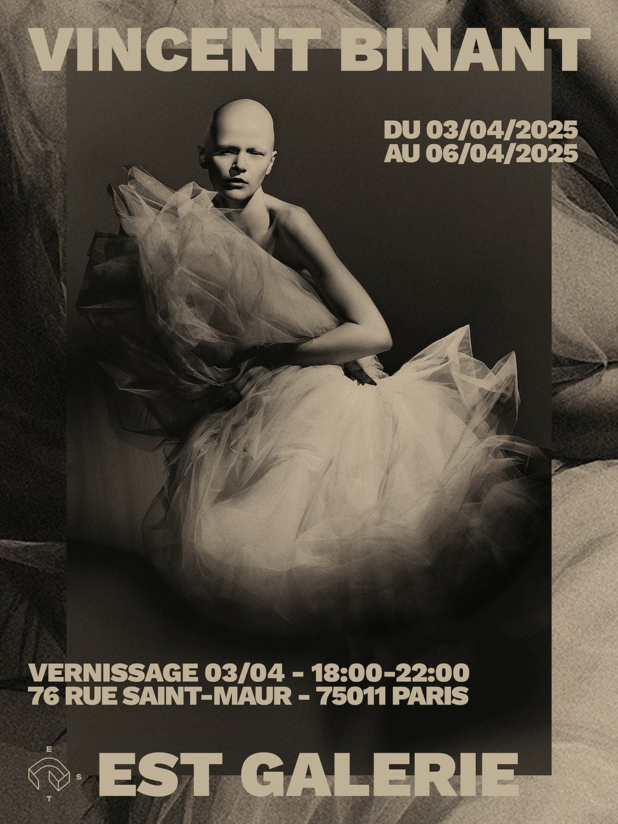 VincentBinant's tweet photo. J’ai le plaisir de vous convier à ma nouvelle exposition à la EST Galerie.

📆Du 03 avril au 06 avril 2025

Vernissage le 03 avril de 18h à 22h 🥂
📍76 Rue Saint-Maur 75011 Paris

Vente exceptionnelle de tirages limités, numérotés et signés.

Save the date ! https://t.co/Puq2GYCPPk