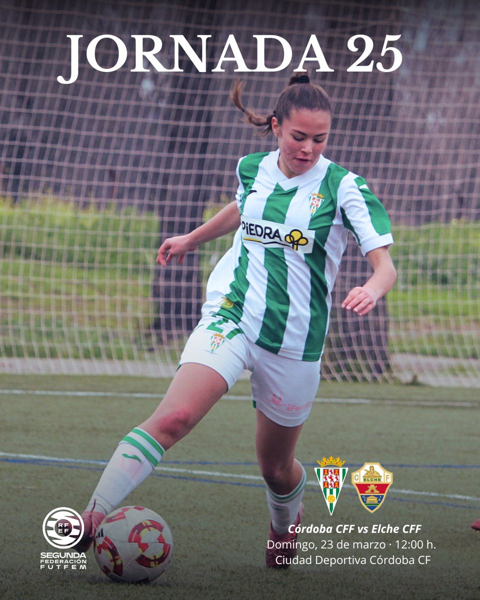CordobaFemenino's tweet photo. 🔜 𝐉𝐎𝐑𝐍𝐀𝐃𝐀 𝟐𝟓  🔥

🆚 @ElcheCFF 🎯

#𝗖𝗖𝗙𝗙𝗲𝗺 #𝗙𝘂𝘁𝗙𝗲𝗺 ⚪️🟢 https://t.co/6slNQeduI3