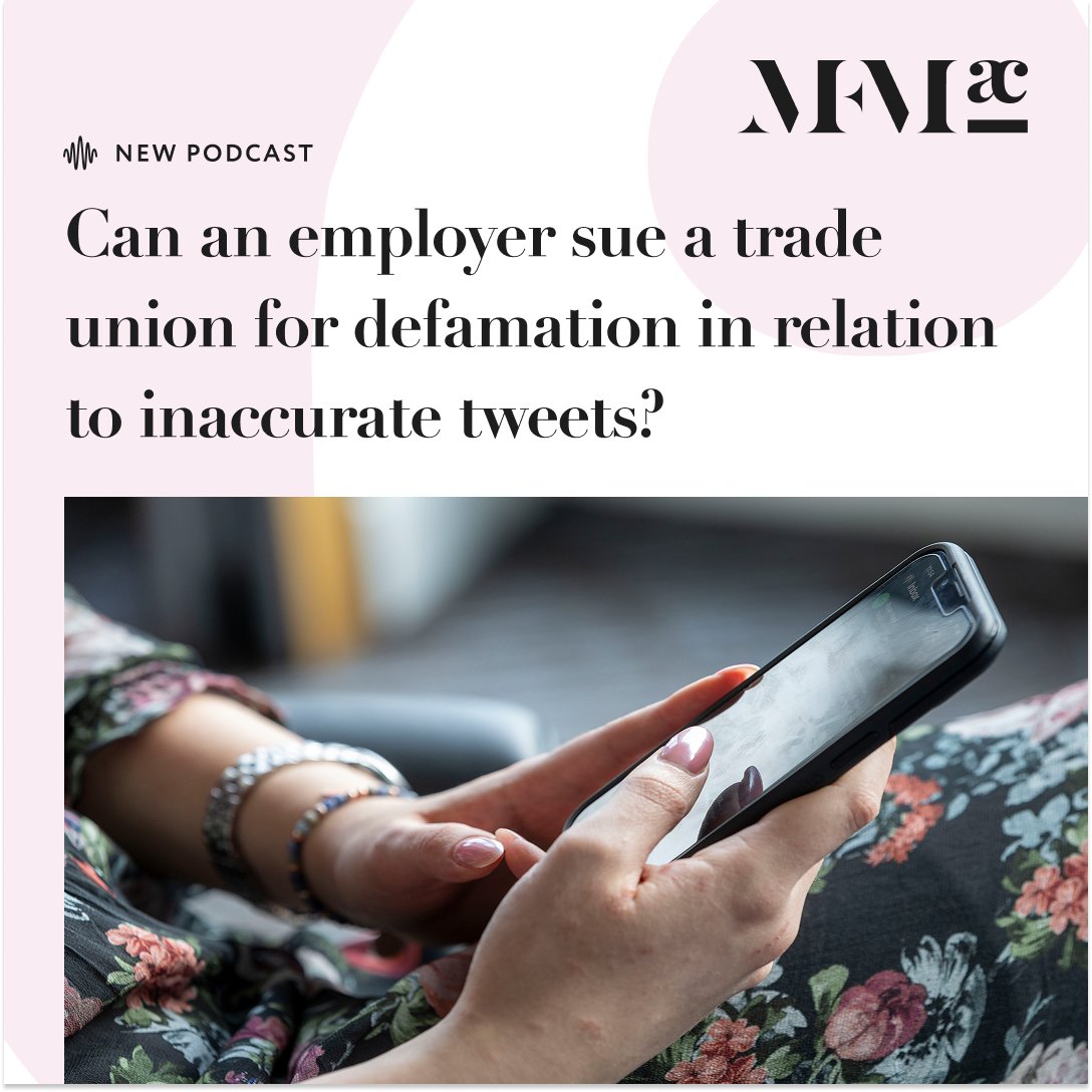 In our latest podcast, David Hossack, Sarah Gilzean and Richard McMeeken discuss a recent case where the interpretation of a trade union's tweets led to a defamation action being brought by the employer in the context of a workplace dispute

🎧 ow.ly/Lxgy50VkvVK

#UKEmpLaw