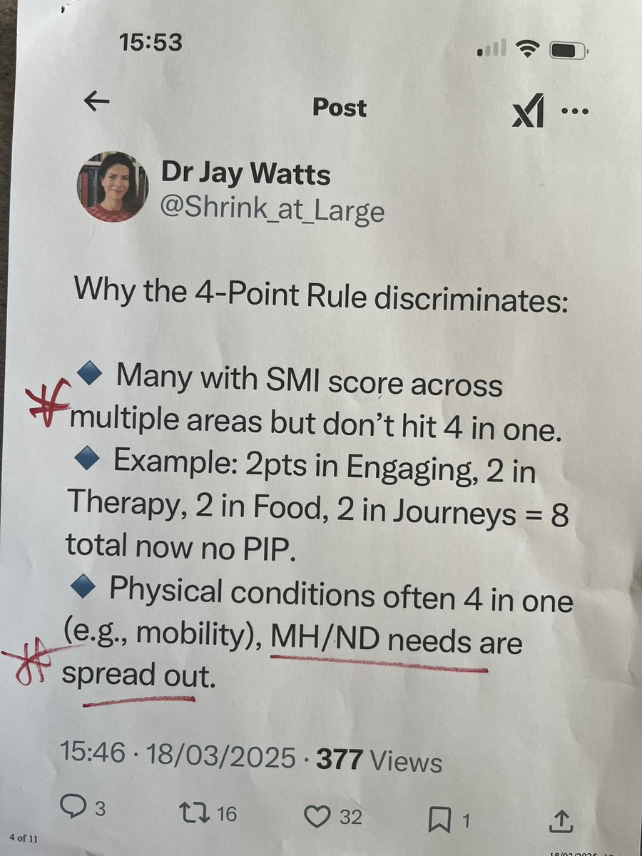 MCOT20's tweet image. For anyone with a mental health illness who did not understand how the disabled benefits slash particularly discriminates against them, even severe mental illness, this is why and how: #DisabilityBenefits #MentalHealth #LabourAreDangerous