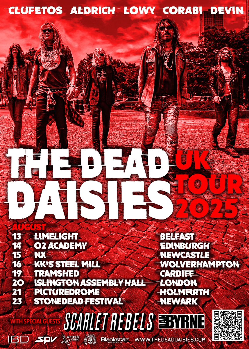 Scarlet Rebels (@scarletrebels) on Twitter photo ‼️
Rebel Club Assemble 🫡
We are stupidly excited to tell you that we’re joining the Legendary <a href="/TheDeadDaisies/">The Dead Daisies</a> on their UK 🇬🇧 Summer Tour as special guests
O2 Priority and Planet Rock pre sale tickets are on sale now!
General sale tickets are available on Friday! ‼️
Rebel Club Assemble 🫡
We are stupidly excited to tell you that we’re joining the Legendary <a href="/TheDeadDaisies/">The Dead Daisies</a> on their UK 🇬🇧 Summer Tour as special guests
O2 Priority and Planet Rock pre sale tickets are on sale now!
General sale tickets are available on Friday!