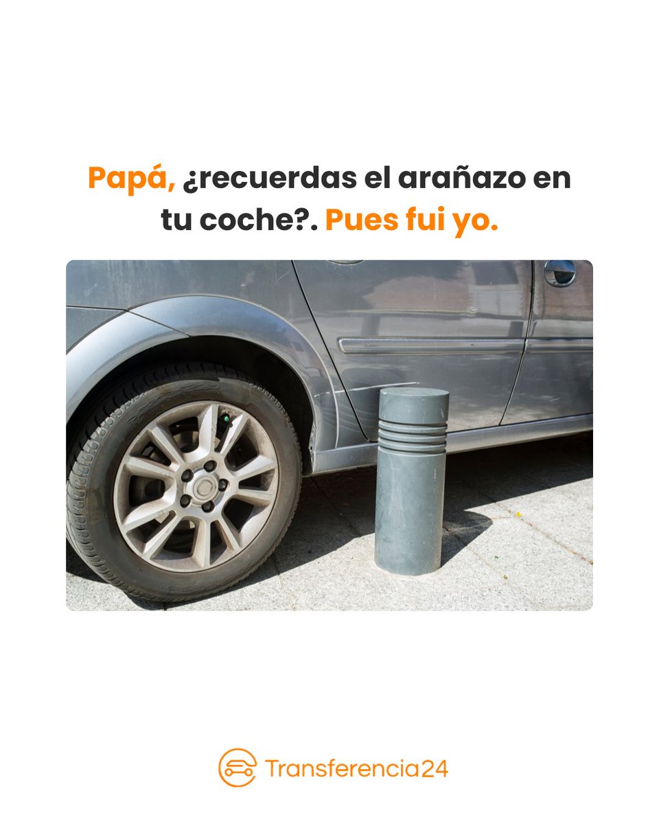 Papá, ¿recuerdas ese arañazo en tu coche? Pues… fui yo 🚗🙋

Feliz día a esos padres que prestan el coche a sus hijos, aunque saben que pueden volver con alguna “marquita nueva” 😅

¡Hoy celebramos vuestro día! 

#felizdiadelpadre #tupadrelosabe  #Transferencia24
