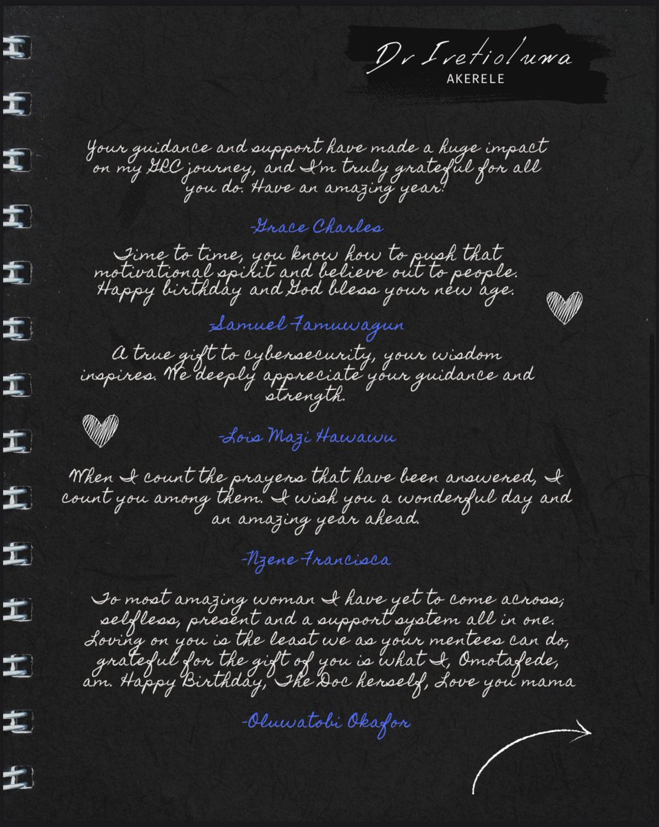 My mentees gave me love notes. The intentionality of this cohort >>>>>>>>>>>