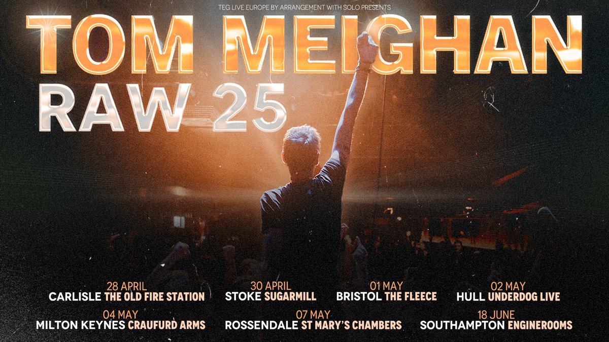 Solo Music Agency (@solomusicagency) on Twitter photo RAW 25 UK Tour! <a href="/tommeighanHQ/">Tom Meighan</a> is taking his RAW tour back out on the road this April. Tickets go on sale Friday at 10am. Full details tommeighanofficial.com RAW 25 UK Tour! <a href="/tommeighanHQ/">Tom Meighan</a> is taking his RAW tour back out on the road this April. Tickets go on sale Friday at 10am. Full details tommeighanofficial.com