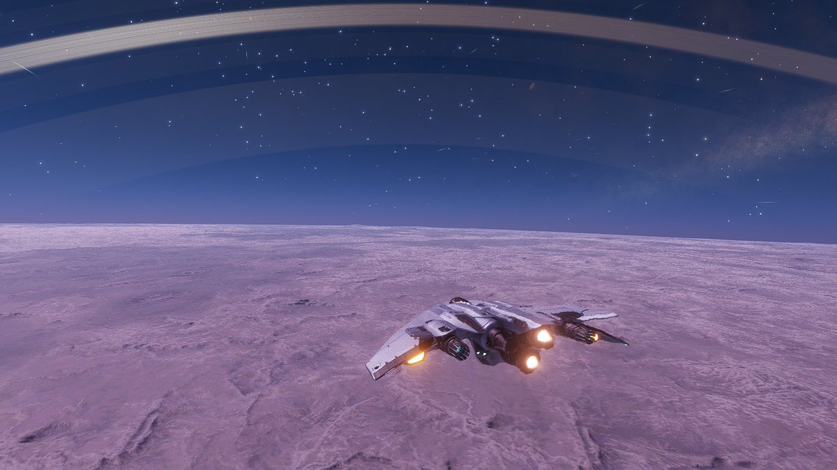 CMDRmarshall's tweet photo. Un mundo anillado, terraformable y con atmósfera de oxígeno... a casi 400k sL de la estrella principal. Con la #Mandalay ahora es muy cómodo, pero hubiera dado igual, hubiera ido incluso andando #stellarscreenshots https://t.co/Mn6P4f8yZO