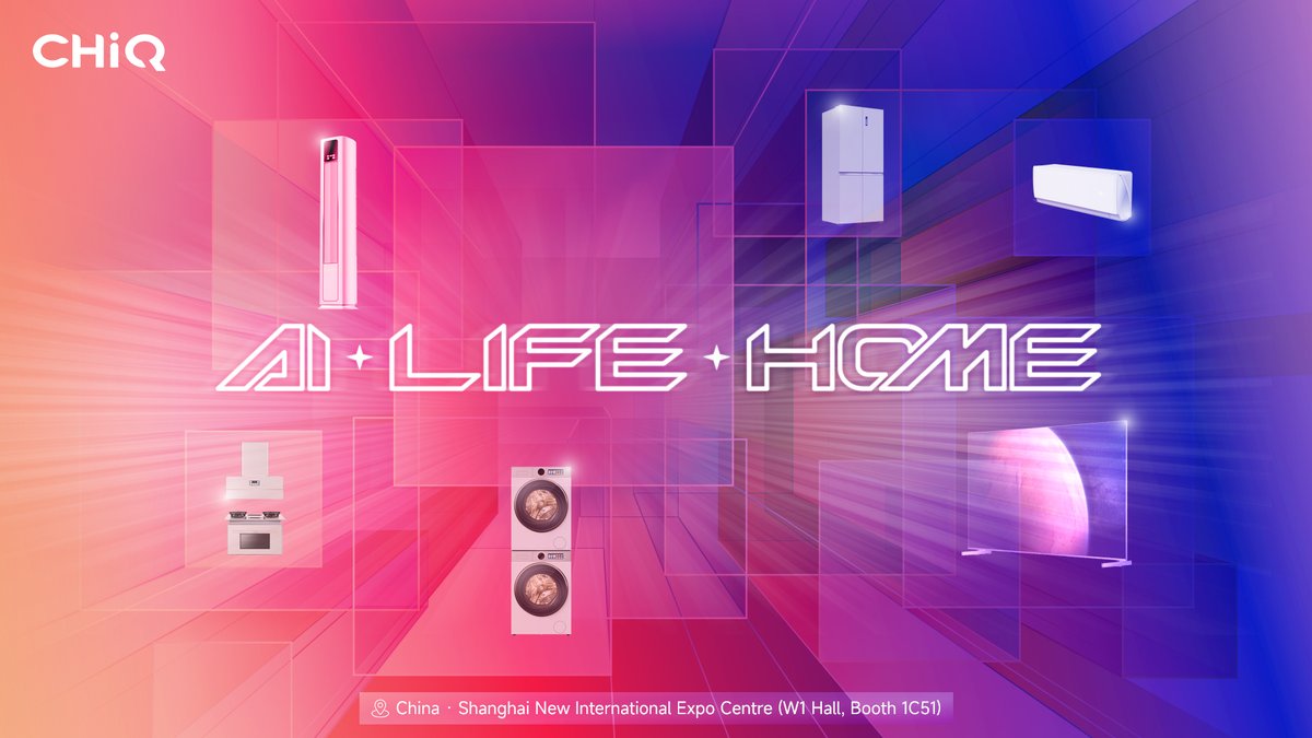 GlobalCHiQ's tweet photo. It's Showtime at AWE 2025! CHiQ is ready to share the future of smart home with you🎉 Unveil how we are transforming everyday living. 💡📅 March 20-23, 2025📍 Shanghai New International Expo Centre, W1 Hall, Booth 1C51
#AWE2025 #CHiQ #SmartWithStyle #Innovation #AiLifeHome https://t.co/rFaRxqlor0