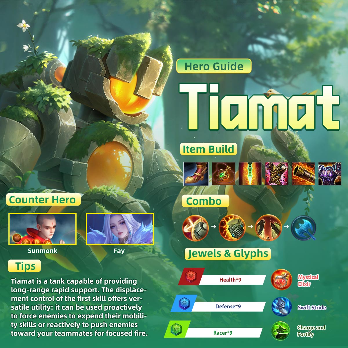 HeroesEvolved's tweet image. After being reworked in S34, Tiamat's proactiveness has been enhanced, boosting his team coordination value.  #HeroesEvolved #MOBA #HeroGuide #Tiamat