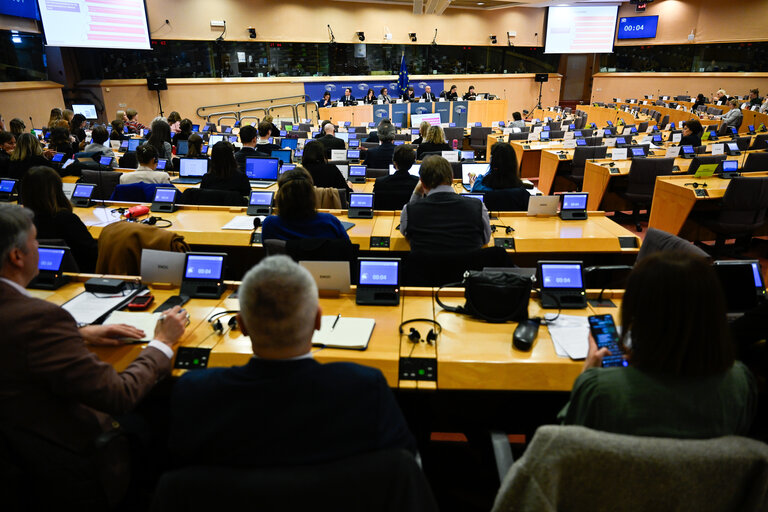 ESNsocial's tweet photo. Yesterday, ESN CEO @A_LMontero and ESN Policy and Project Officer Adriana Masgras attended at the EMPL Joint Hearing on the Protection and Promotion of Rights of Children Placed in Alternative Care.
Alfonso also spoke at the hearing, emphasising key points related to the topic. https://t.co/hWJwuyGm0F