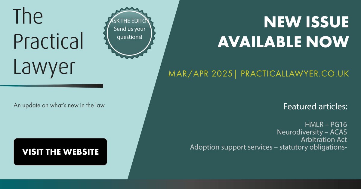 🎉 The Latest Edition of Practical Lawyers is Now Live! 📚✨

Dive into fresh insights and stay ahead with the newest developments in the legal world. 🌟 Don’t miss out—click the link to explore all the valuable content! 🔗💼
practicallawyer.co.uk/issue/march-20….