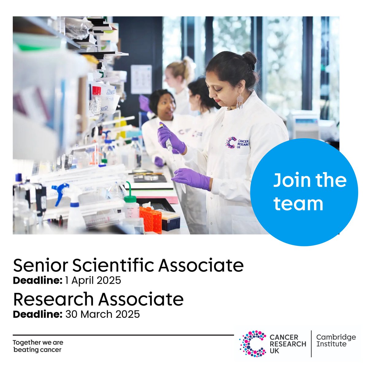 CRUK Cambridge Institute (@cruk_ci) on Twitter photo 🚨 We’re Hiring!🚨
Passionate about cancer research? Join <a href="/MadziaCrossley/">Magdalena Crossley</a>'s team to investigate how R-loop dysregulation contributes to cancer.
We have two exciting opportunities:
Research Associate: jobs.cam.ac.uk/job/50675/
Senior Scientific Associate: jobs.cam.ac.uk/job/50689/ 🚨 We’re Hiring!🚨
Passionate about cancer research? Join <a href="/MadziaCrossley/">Magdalena Crossley</a>'s team to investigate how R-loop dysregulation contributes to cancer.
We have two exciting opportunities:
Research Associate: jobs.cam.ac.uk/job/50675/
Senior Scientific Associate: jobs.cam.ac.uk/job/50689/