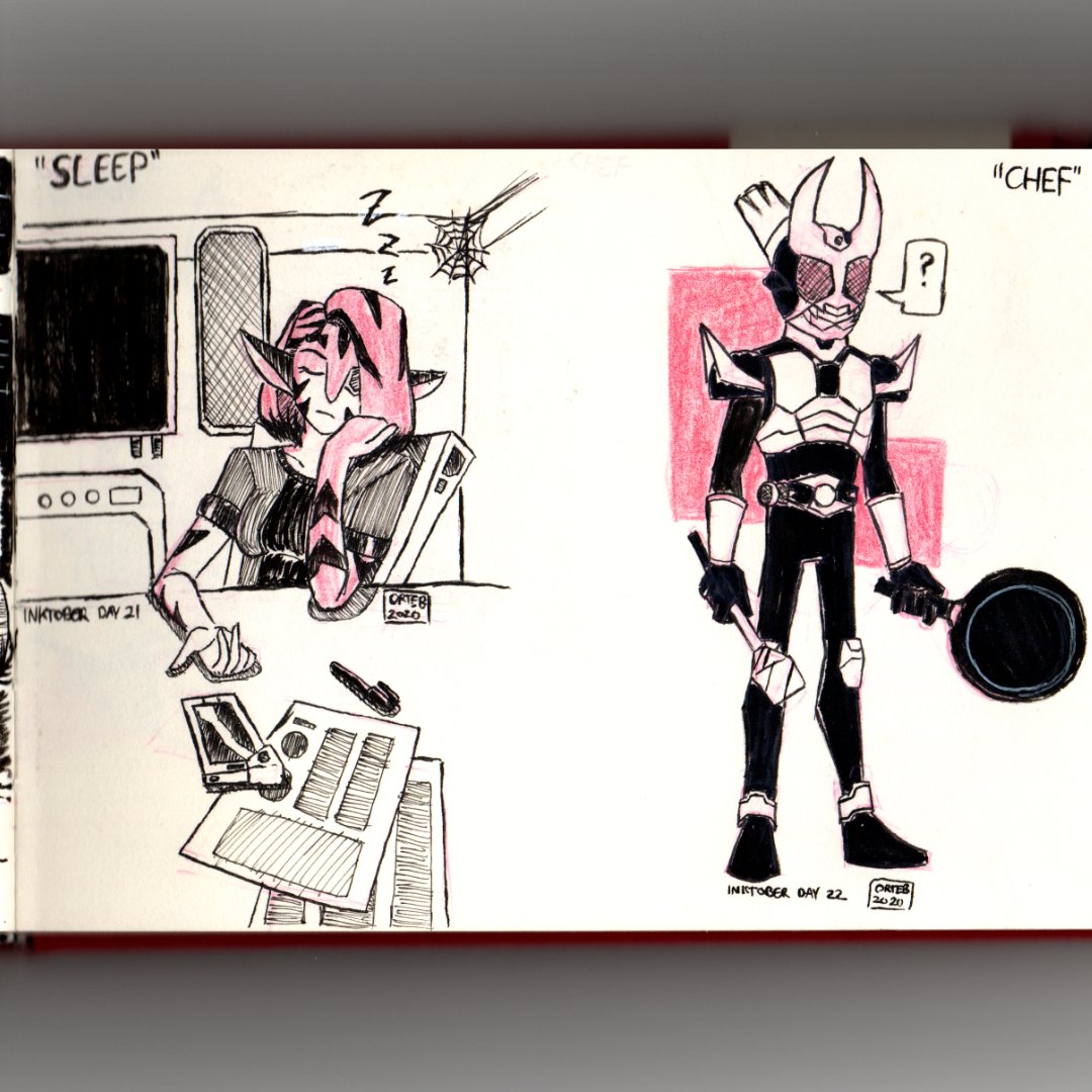 ortebcalain's tweet photo. More from my 2020 #sketchbook: the #inktober ones. Bits of my OC #RimaSartikaSondaica and #EstiTheAndroid a bit 🌶️🌶️🌶️ on the last pic though.

#characterdesign #originalcharacter #inktober2020 #sketch #sketchbookist #sketchbookartist https://t.co/MOujfgEfDn