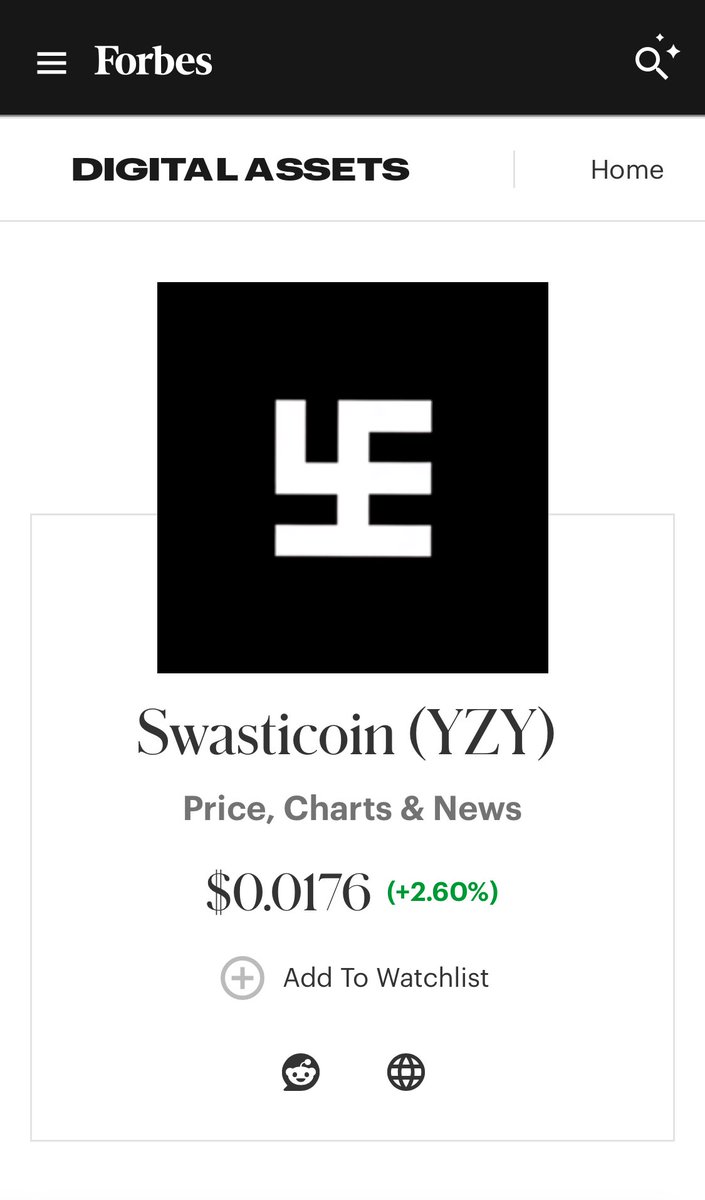 #Swasticoin on <a href="/Forbes/">Forbes</a> 

9gyfbPVwwZx4y1hotNSLcqXCQNpNqqz6ZRvo8yTLpump 

Seams to be the real <a href="/kanyewest/">ye</a> coin