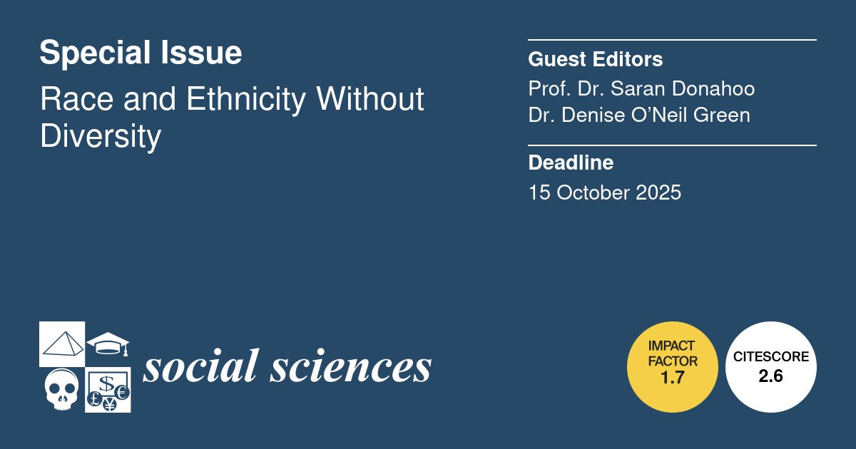 📢Call for Papers!
#Race in #highereducation: Who gets in? Who succeeds? And what happens when #diversity efforts face political pushback? 
🚨 Submit your research to our Special Issue now! 
🔗mdpi.com/journal/socsci…