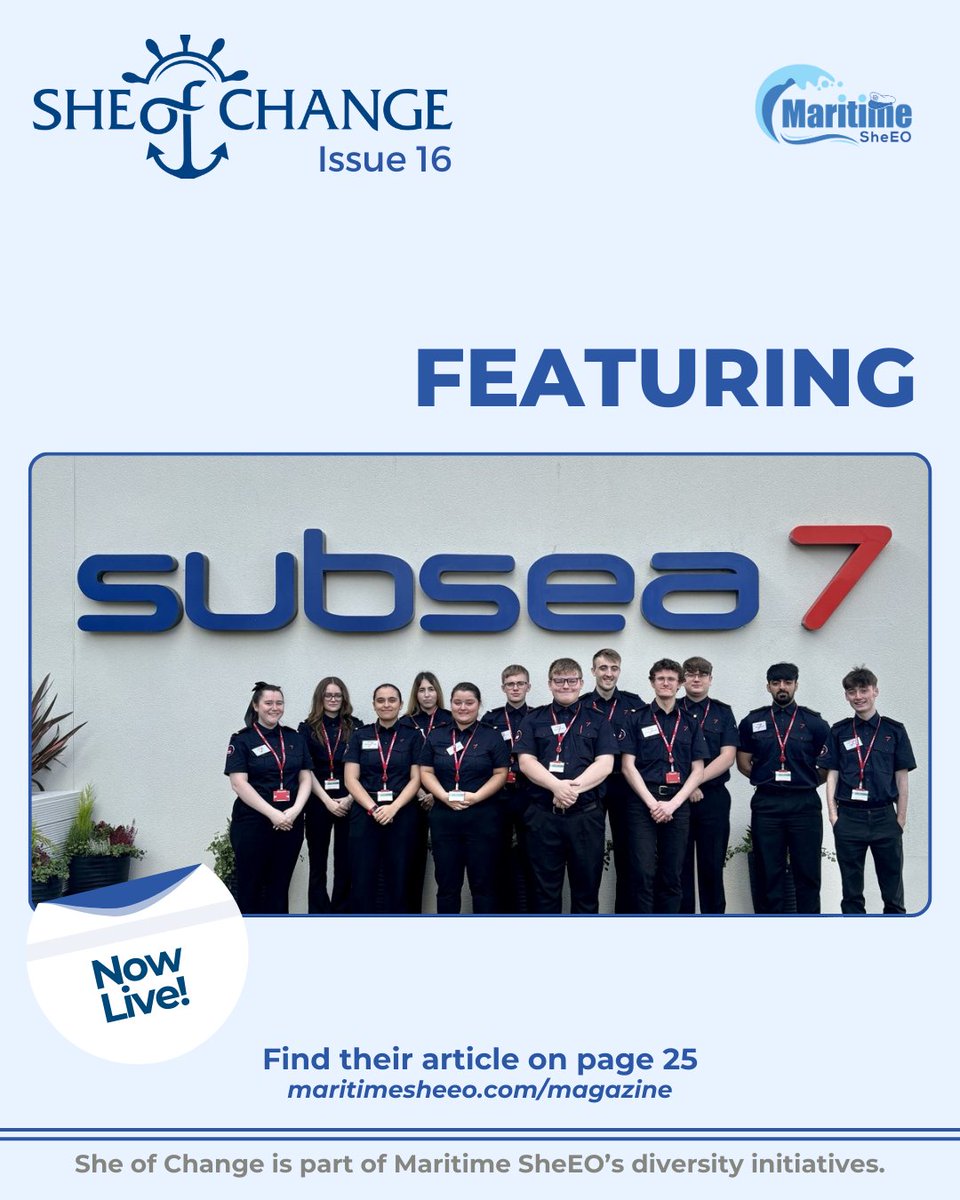 Subsea7 aims to create a culture where everyone can work and thrive. To set expectations for inclusive behaviour, they launched 7Ally in 2024.

Read more about their great work here: maritimesheeo.com/magazines/

#MaritimeSheEO #WomenInMaritime #InspiringLeadership #WomenOnBoards #DEI