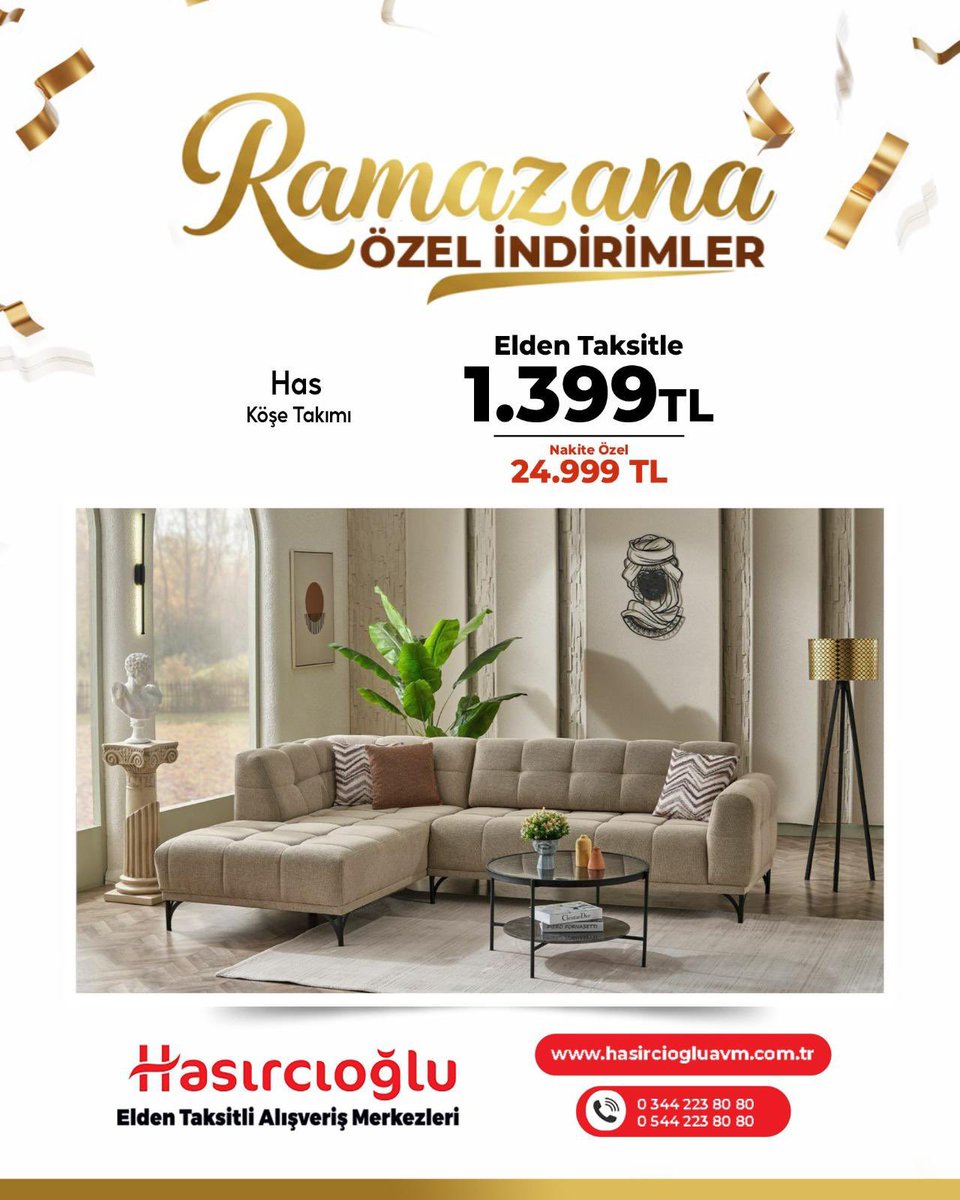✨ RAMAZAN’A ÖZEL DÜĞÜN PAKETLERİ 
Yeni eviniz için en şık ve en avantajlı düğün paketleri Hasırcıoğlu AVM’de!

📍 Detaylı bilgi için: hasirciogluavm.com.tr
📞 0 344 223 80 80 – 0 544 223 80 80

#HasırcıoğluAVM #AlışverişKeyfi #BüyükFırsatlar
#EldenTaksit #TaksitliAlışveriş