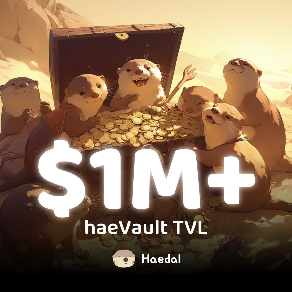 HaedalProtocol's tweet image. 🎇 $1 MILLION TVL achieved by haeVault in just 2 days! 🎉
🌊 We’re off to an amazing start! haeVault is revolutionizing liquidity provision and yield farming on #Sui. Powered by smart market-driven strategies and full automation, it creates massive opportunities for Sui users…