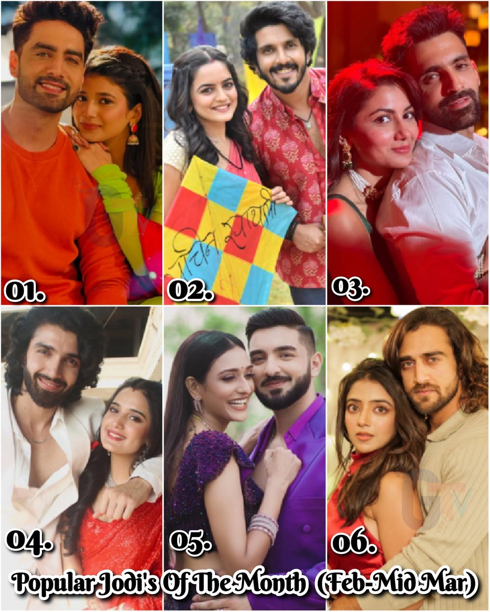 GossipsTv's tweet image. POPULAR JODI'S OF THE MONTH
(FEB - MID MAR 2025)

1.#AbhiMaan        7.#SujayPrachi 
2.#SaChi                8.#Runak 
3.#AmVira              9.#PrarthnaRonak
4.#ReetRaghav   10.#AnjaliAman 
5.#RishMi               11.#PremRahi 
6.#GauriVihaan    12.#Meghbir

@GossipsTv REPORT