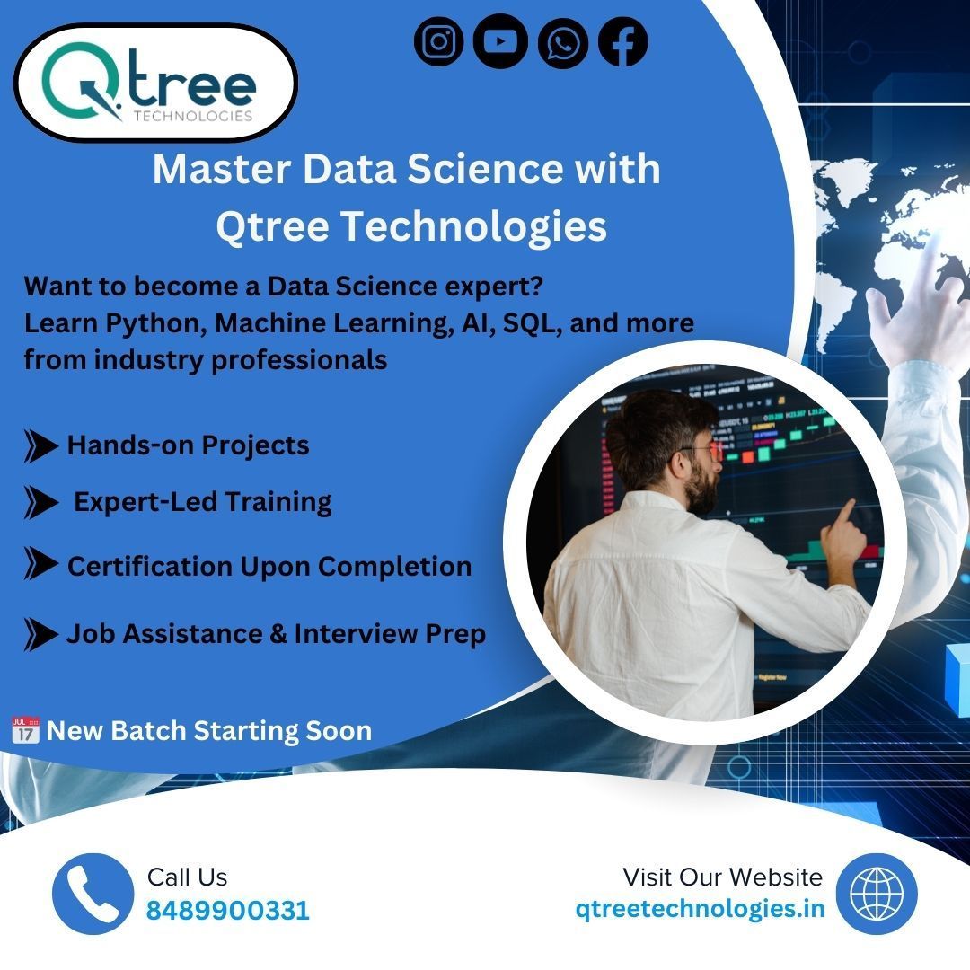Qtreetech's tweet image. Data science is a multidisciplinary field that uses scientific methods, processes, algorithms

Call us at 8489900331 or mail to info@qtreetechnologies.com 

#qtreetechnologies #qtree #ramnagar