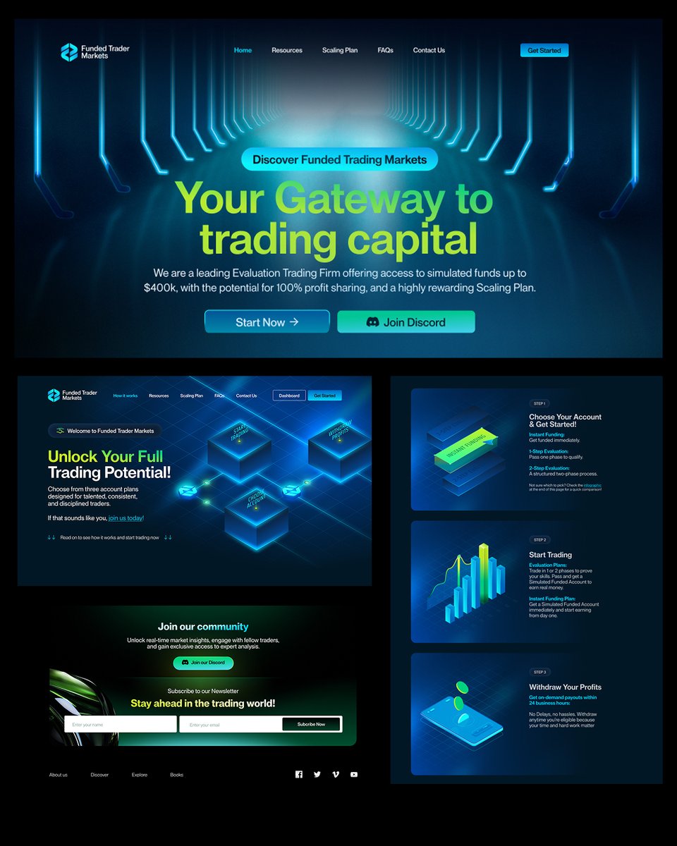Some sleek and vibrant UI designs we crafted for a proprietary trading firm.  

What do you think of this glowing interface?