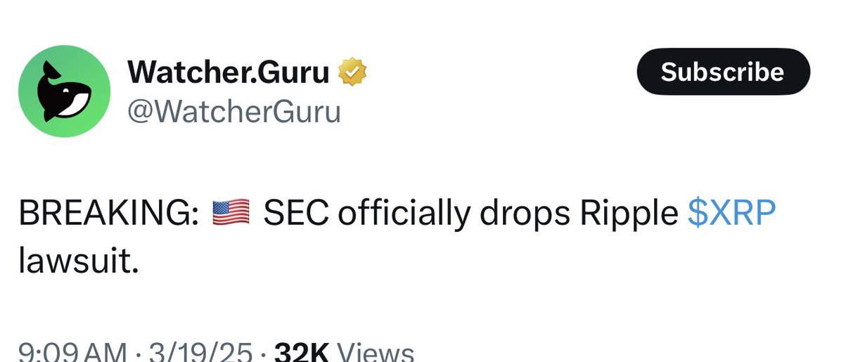 CryptoNews2008's tweet photo. 🚨 عاجل: SEC  تسقط رسميا دعوى Ripple $XRP. https://t.co/jvaNnWDIeT