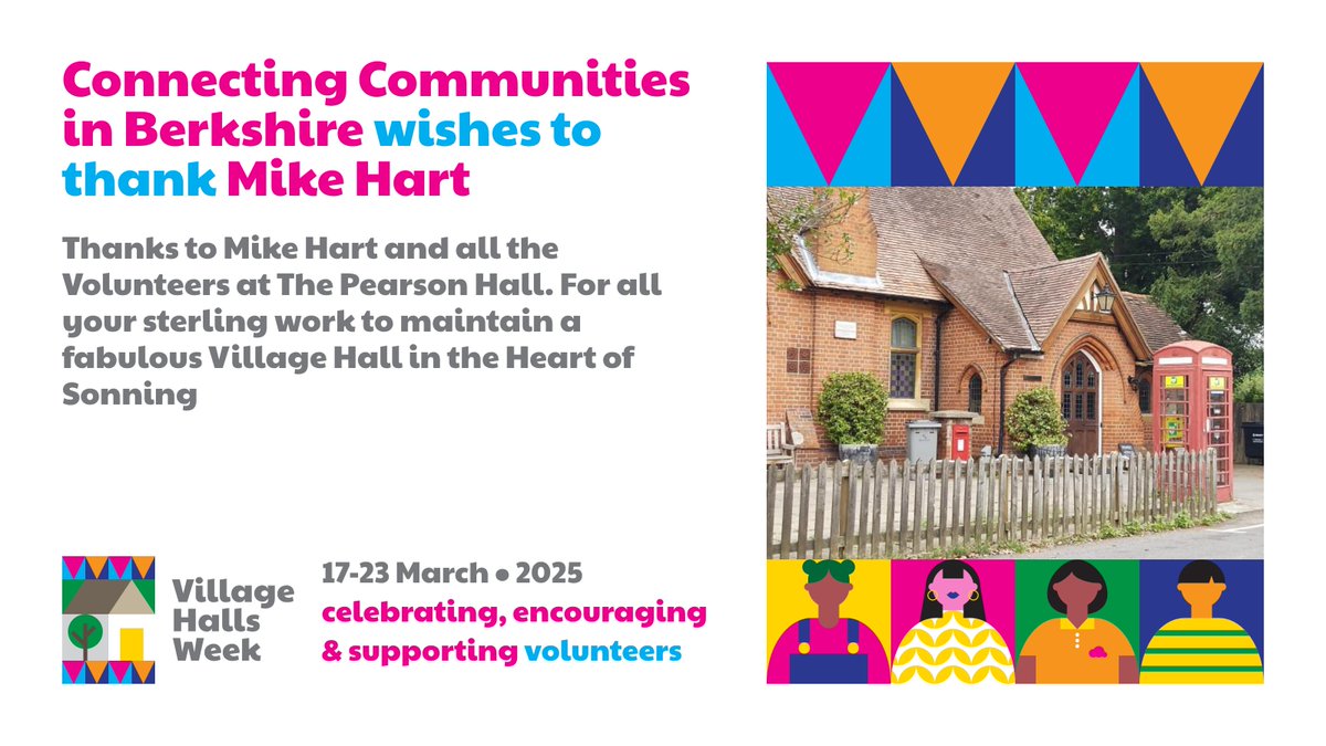 Day 3 of #VillageHallsWeek: Huge thanks to the Trustee volunteers in Berkshire who keep our village halls thriving! 🙌 Check out these local gems:
🔹 Binfield Memorial Hall
🔹 Pearson Hall: 
🔹 Victory Hall, Farley Hill: 
Support your local halls! 💙