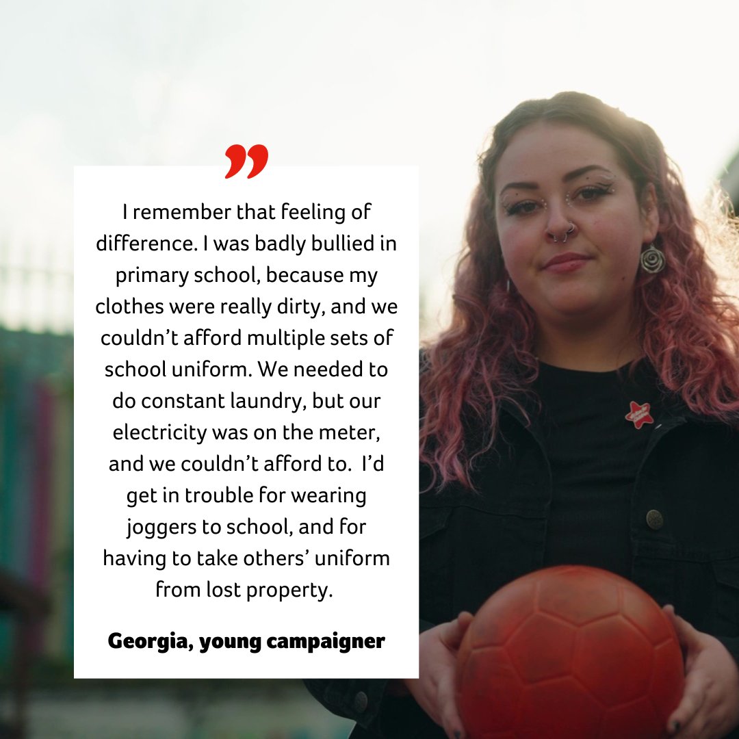 [3/4] Self-conscious in school uniform that doesn't fit. Worried hearing dad trying to sort out the next bill. Making excuses to miss a friend’s birthday.

It doesn't have to be this way. And it’s time to act.