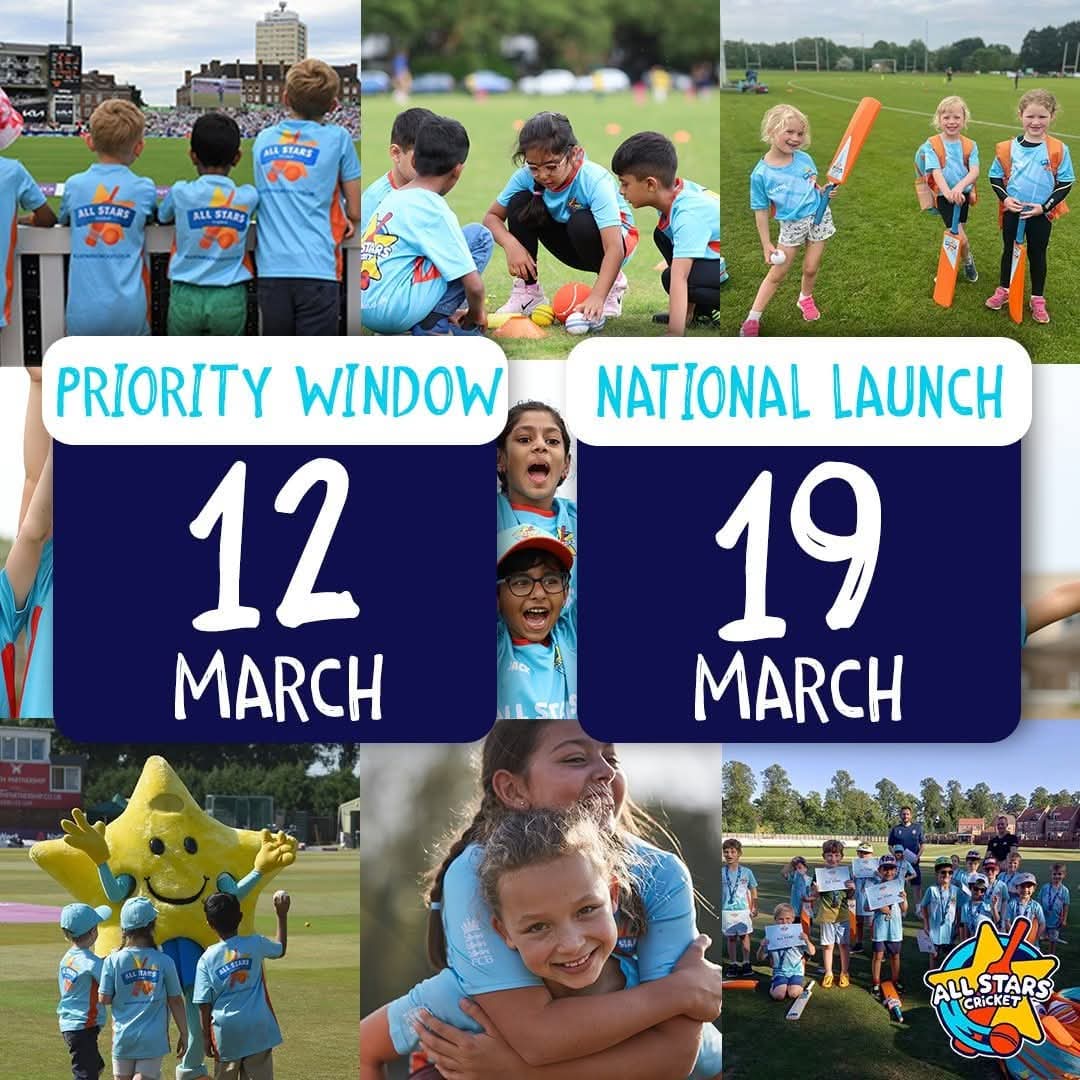 WBCC Allstars Registration is now OPEN 🤩🏏

ecb.clubspark.uk/AllStars/worsb…

Follow the link 👆👆👆

WBCC Allstars is for Boys &amp; Girls aged 5-8 years old. No cricket experience needed.
8 weeks of fun filled cricket based games making new friends and new experiences.
