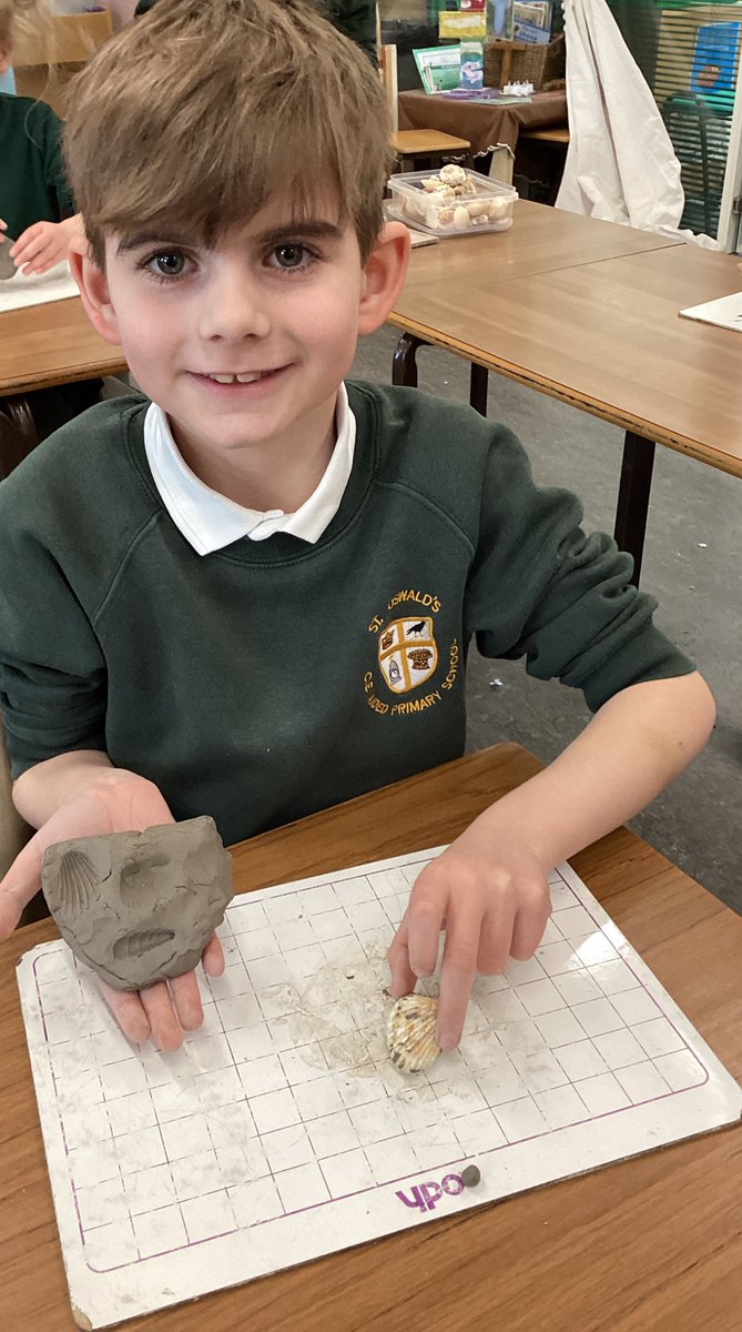 StOswaldsCE's tweet photo. We experimented with shells and clay to recreate a very simple version of how fossils are formed #stoswaldsscience https://t.co/2pQSeFe3iH