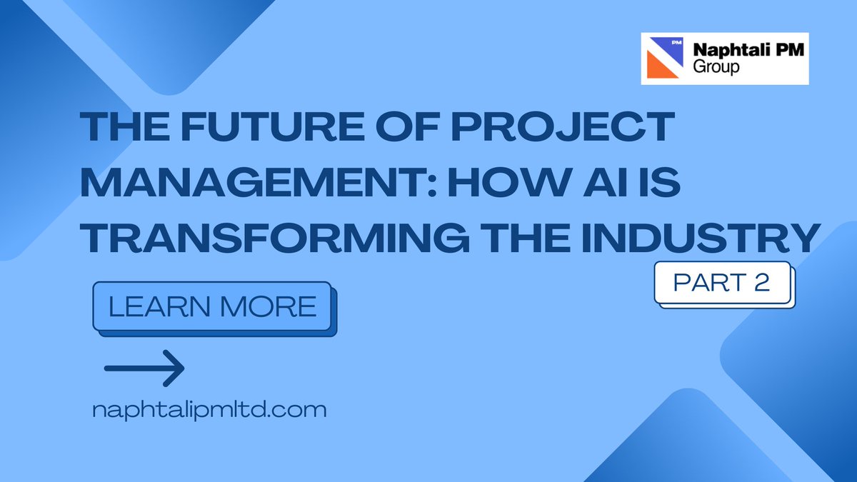 Naphtali_pm's tweet photo. In Part 2, we dive deeper into the game-changing impact of AI on:

AI isn’t replacing project managers—it’s empowering them to lead more effectively!

🔗 Read the full article here: https://t.co/BYPOJbOXw0 https://t.co/S3Ar9WfPJb