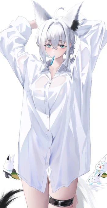このシャツおっきいような、、、#絵フブキ 