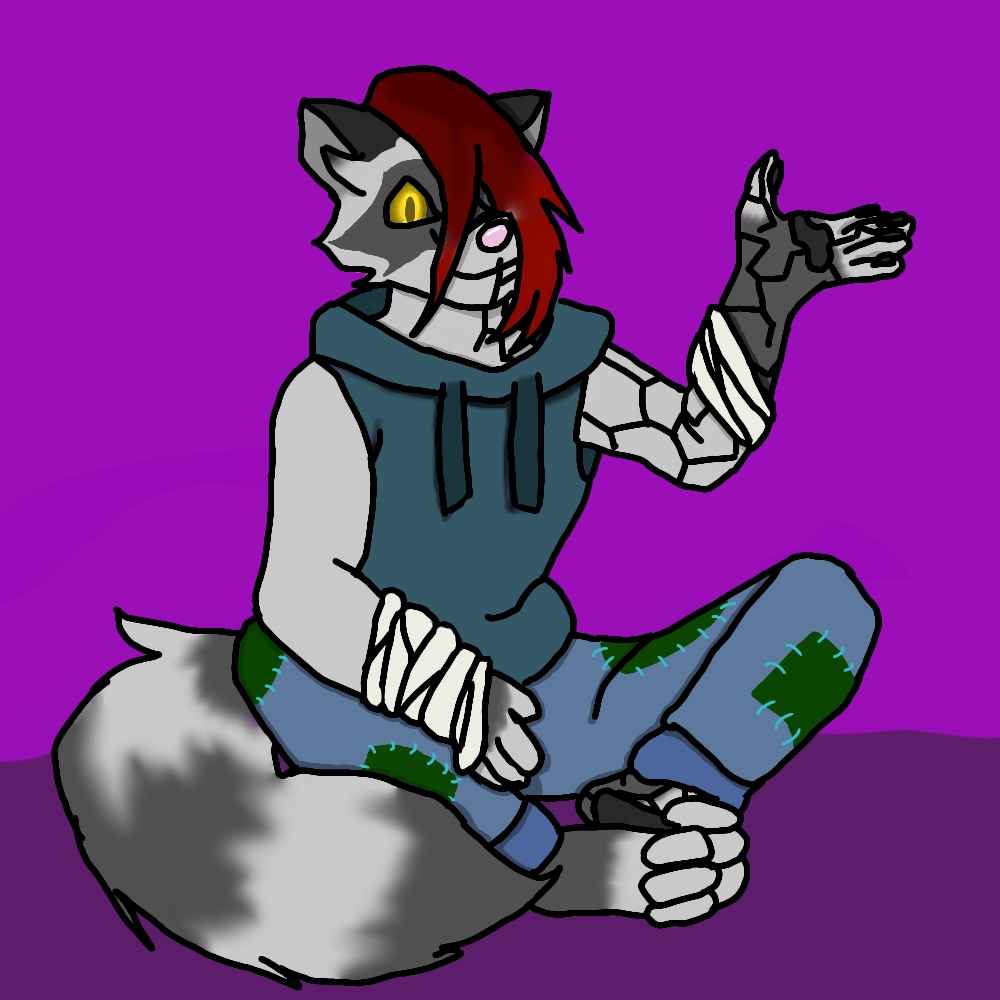 did some dumpy trash raccoon art