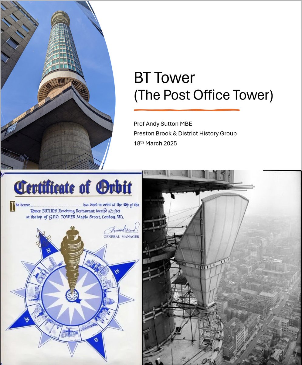 My BT Tower talk had its first run out last night. 
The building itself is a perfect example of what Industrial archaeologists refer to as 'form follows function' - a building shaped to deliver a new national telecommunications network, soon(ish) to be reborn as a hotel.