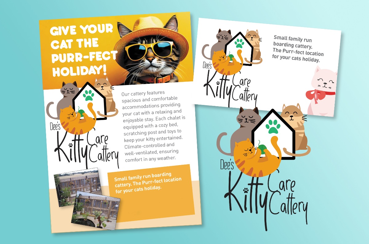 FWD_Design's tweet image. It's the Cat's whiskers by Design!
A small local start-up asked us to update their advertising and print  - so we produced a series of promotional items to keep them purring!
The 'Cat's whiskers' in Kitty care. 
Graphic Design &amp;amp; Artwork - fwd@fletcherwarddesign.co.uk