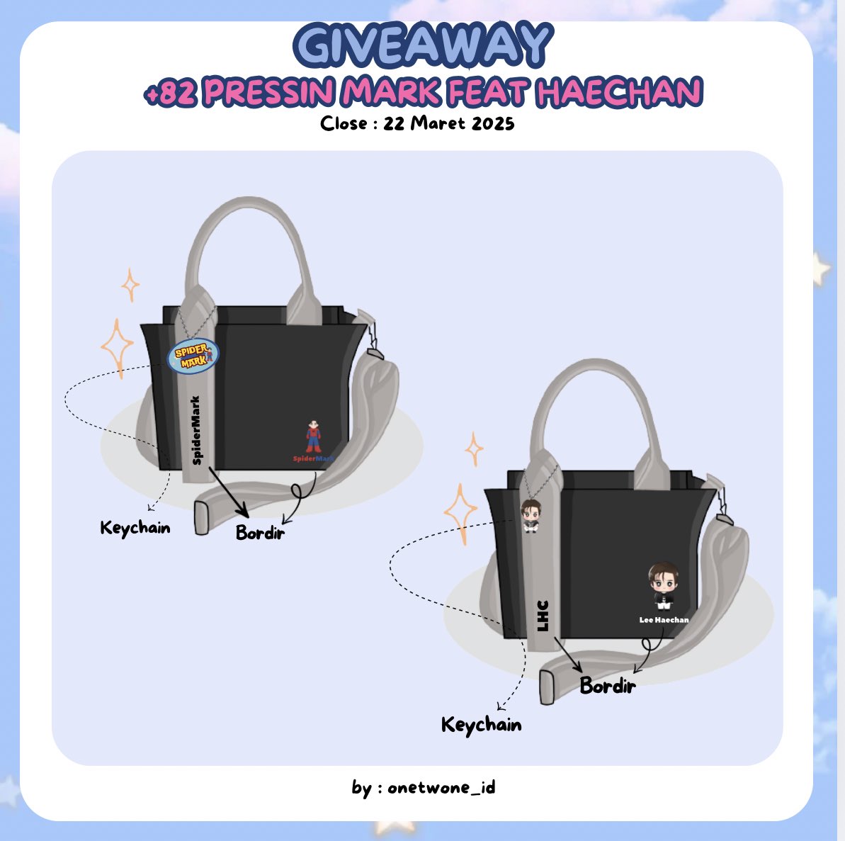 onetwone_id's tweet photo. GIVEAWAY MARK's pre-release single
"+82 Pressin' (Feat. HAECHAN)" 🐯🐻

• Mark & Haechan Bag for 2 winner

Rules:
1. RT & Like this tweet
2. Streaming MV "+82 Pressin"
3. Rep proof & drop Hashtag 

Close 22 Maret 2025

Good luck 💗

#MARK_82Pressin
#HAECHAN_82Pressin 
#HaechanFirstFeaturing 
#MarkftHaechan
#마크랑_해찬이랑_82pressin