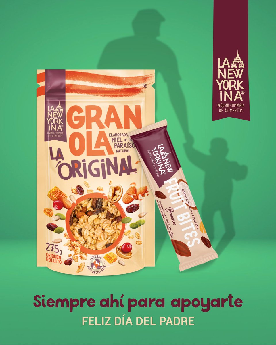 Hoy celebramos a esos papás que siempre están ahí: los que endulzan los días.
Porque para ser padre hay que ser como nuestra granOla: lleno de energía, con un toque dulce y siempre natural.
¡Feliz #DíadelPadre a los que nos enseñan que la vida es mejor con buenos ingredientes!