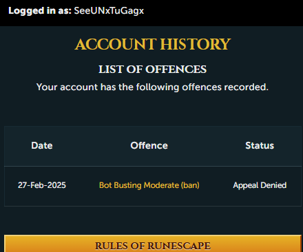 kyler650770's tweet photo. @JagexSupport how can 1 of my accts be hacked and not the other when i'm gone?i have a jagex acct so if 1 is hacked they all are. you granted my appeal on 1 account and denied on the other? both banned sametime and appealed sametime yet 1 is hack and other isn't?#OSRS #runescape https://t.co/RnFCy8NVjr