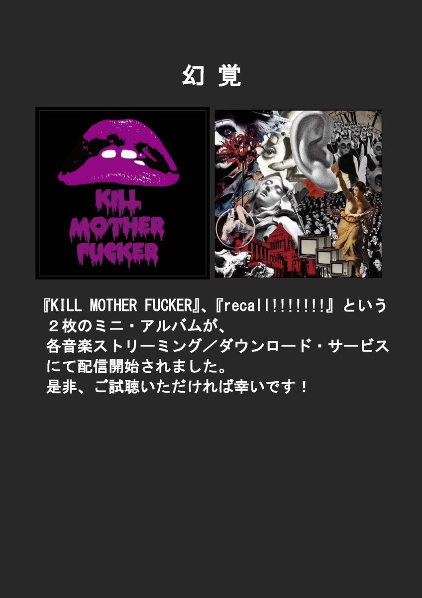 幻覚　kill mother fucker 幻覚アレルギー　DVD 幻覚 kill mother fucker 幻覚アレルギー DVD 幻覚 ミニ