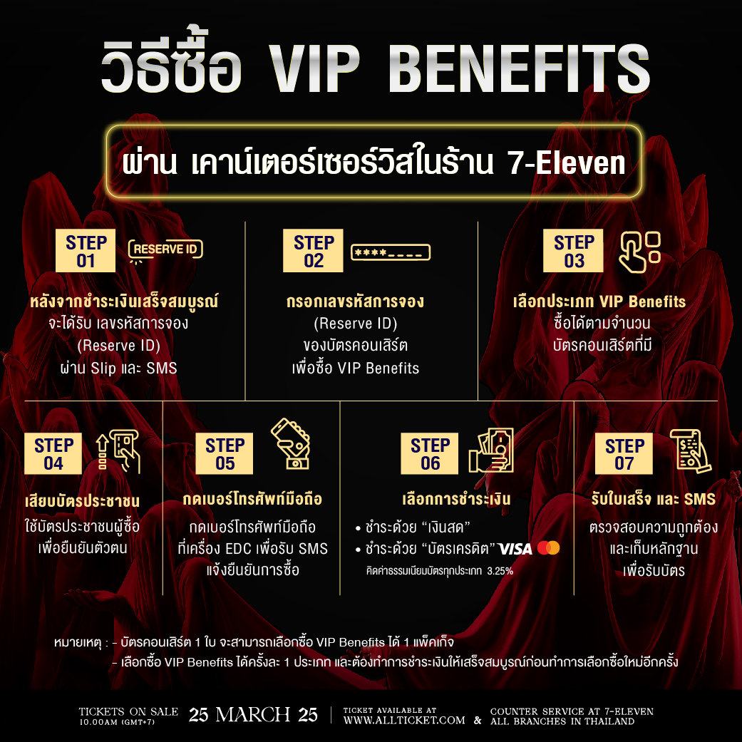 wayferrecords's tweet photo. est Cola presents "JEFF SATUR RED GIANT CONCERT"
วิธีการซื้อบัตรคอนเสิร์ต และ VIP Benefits (How to Buy Tickets and VIP Benefits)
⁣
🎫 เปิดจำหน่ายบัตรคอนเสิร์ต 25 มีนาคม 2568 | 10 โมงตรง
🎫 เปิดจำหน่าย VIP Benefits 25 มีนาคม 2568 | 6 โมงเย็น (โดยนำ Reserve ID จากการซื้อบัตรคอนเสิร์ตมาใช้ซื้อ VIP Benefits)
⁣
ที่ ALL TICKET และ เคาน์เตอร์เซอร์วิสในร้าน 7-Eleven ทุกสาขาทั่วประเทศ
⁣
วันแสดง
✺ 3 พฤษภาคม 2568 
✺ อิมแพ็ค อารีน่า เมืองทองธานี
⁣
#estColaBorntobeAwesome
#เอสโคล่าเกิดมาซ่ากล้าเป็นตัวเอง
#บิโอเร
#Rayban
#HondaMotorcycleThailand
#JeffSaturRedGiantConcert
#JeffSatur
#StudioOnSaturn
#WayferRecords
#WarnerMusicThailand